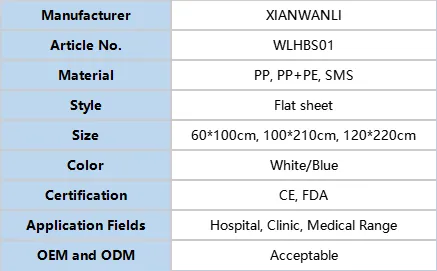 Disposable flat Bed Sheets