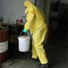 yellow disposable coverall