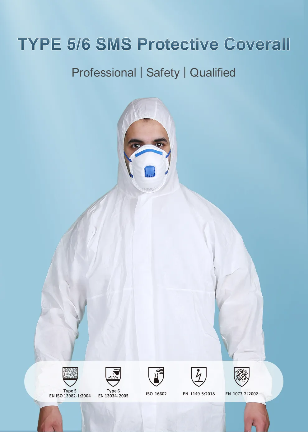 Type 5 6 SMS Coverall Disposable 7 type 5 6 coveralls