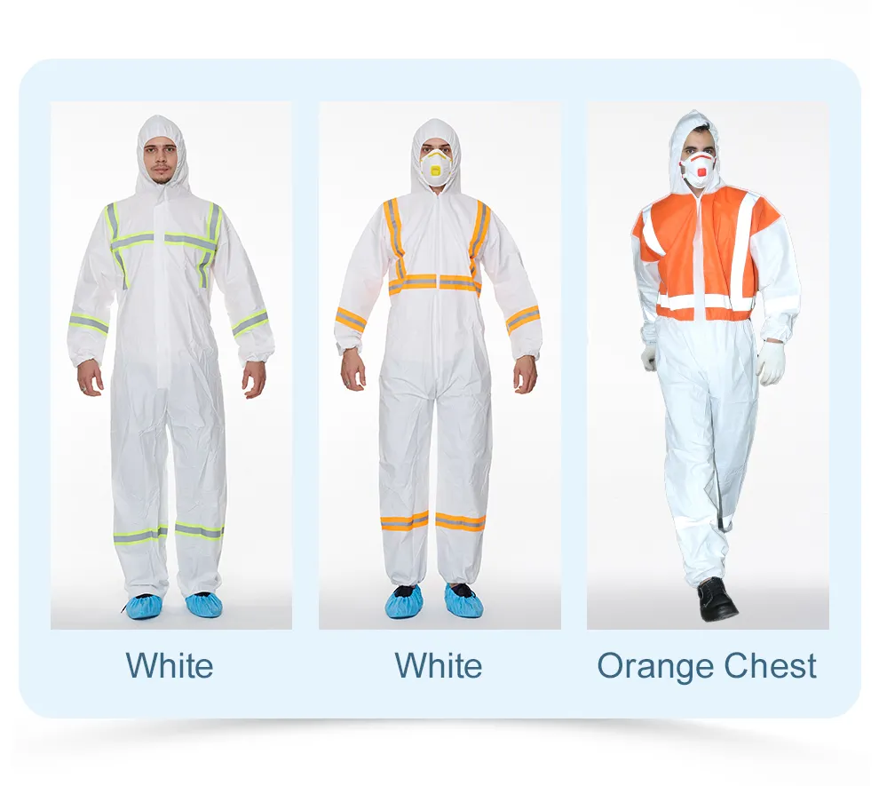 Microporous Orange Coverall With Reflective Tape 7 High Visibility Coverall