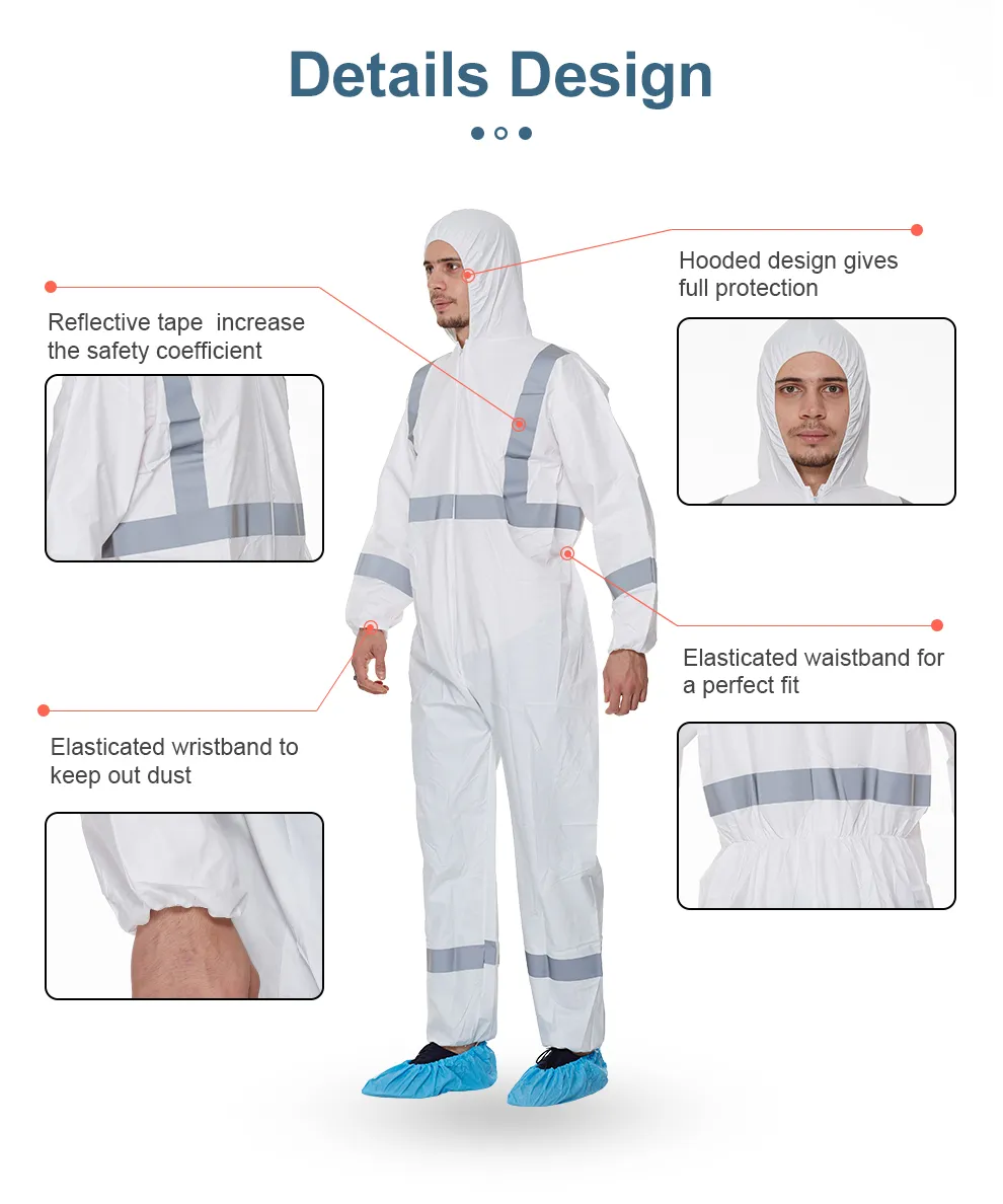 Microporous Orange Coverall With Reflective Tape 8 High Visibility Coverall