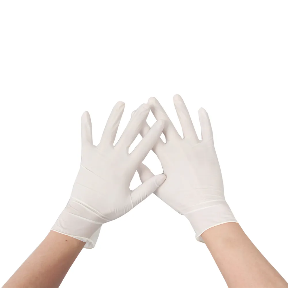 Disposable rubber gloves