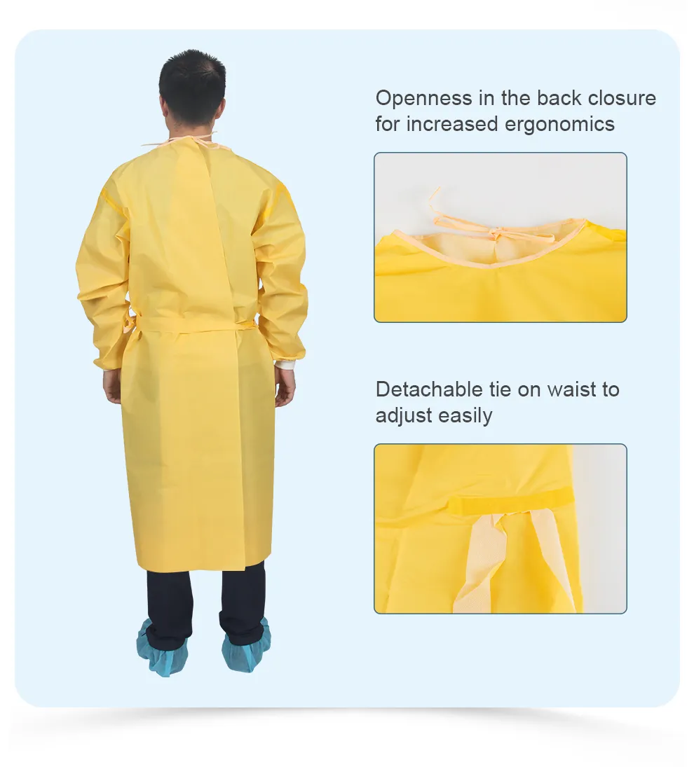 Yellow Chemical Isolation Gown 7 Yellow Isolation Gown