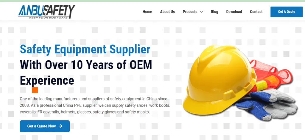 Top 5 PPE Manufacturers in China (Updated in 2023) 2 anbu safety