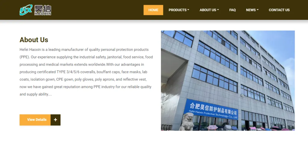 Top 5 PPE Manufacturers in China (Updated in 2023) 4 hefei haoxin