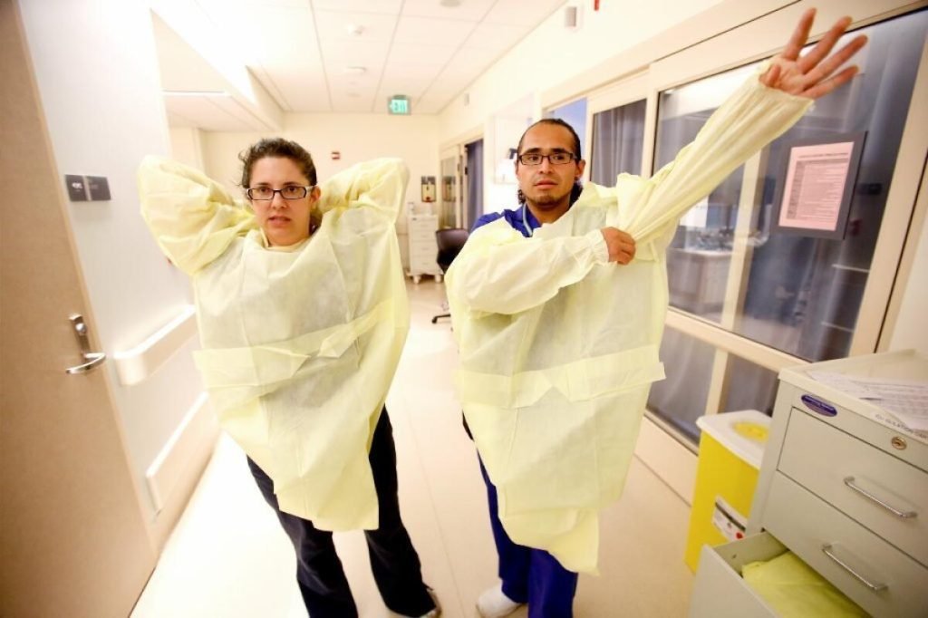 Why are isolation gowns yellow