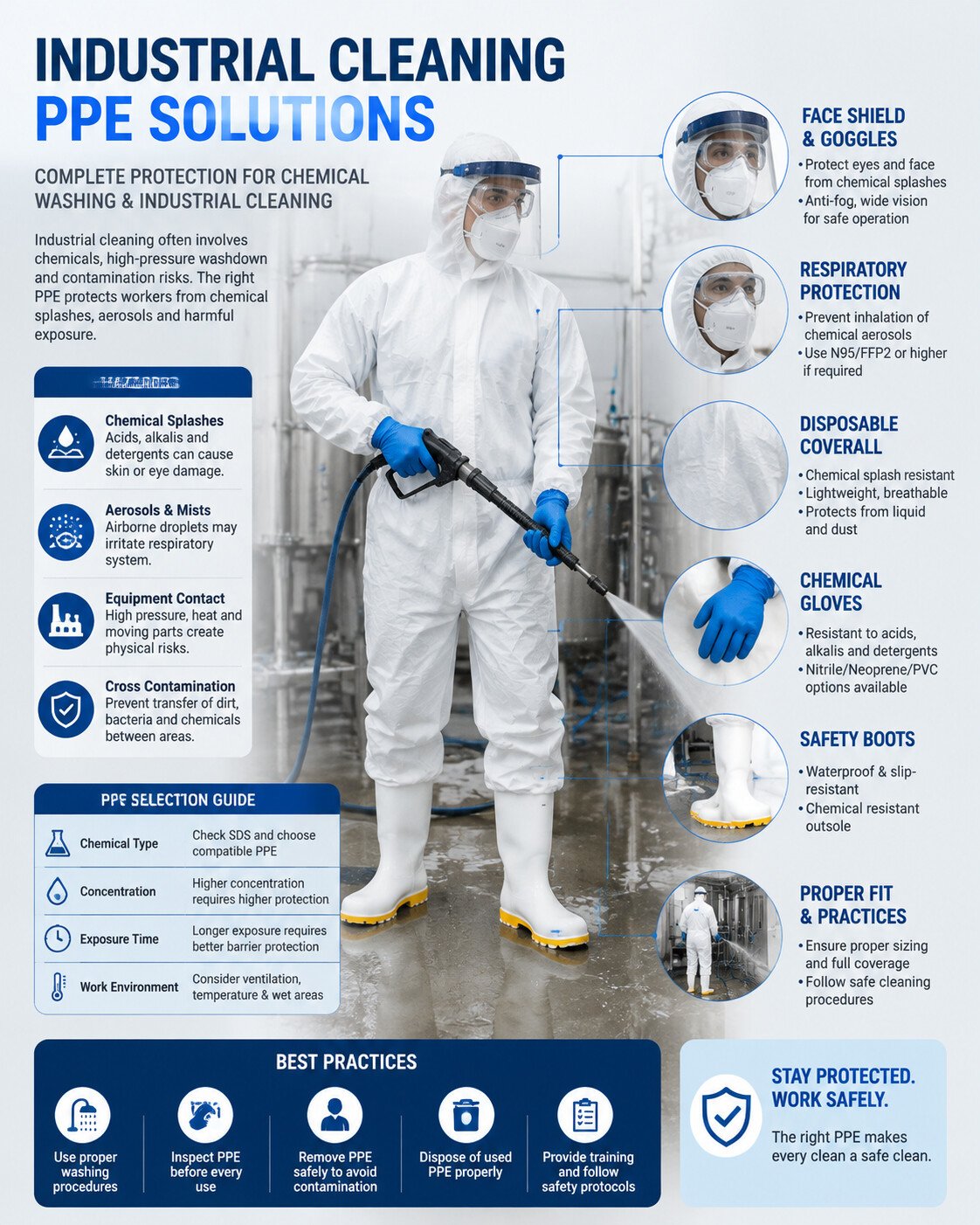 Best Coveralls for Industrial Cleaning and Chemical Washing 3 industrial cleaning PPE