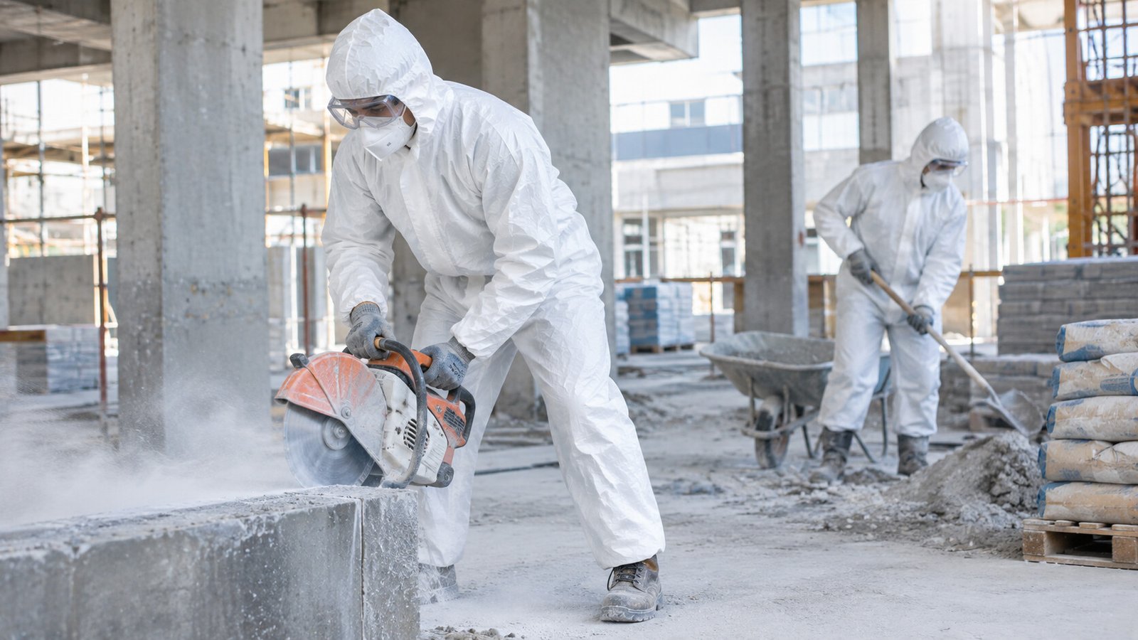 Disposable Coveralls for Dusty Construction Work