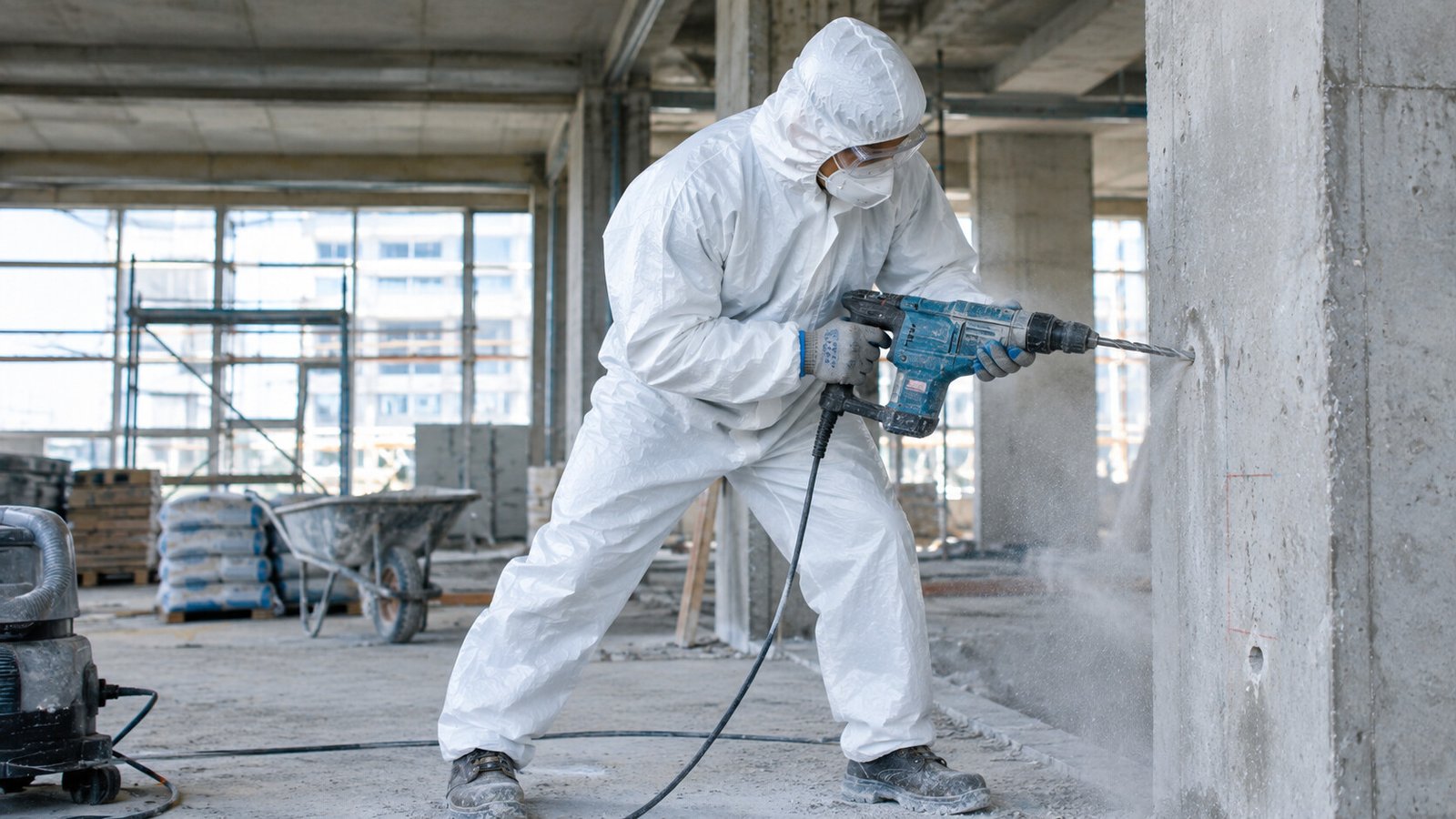 Disposable Coveralls for Dusty Construction Work