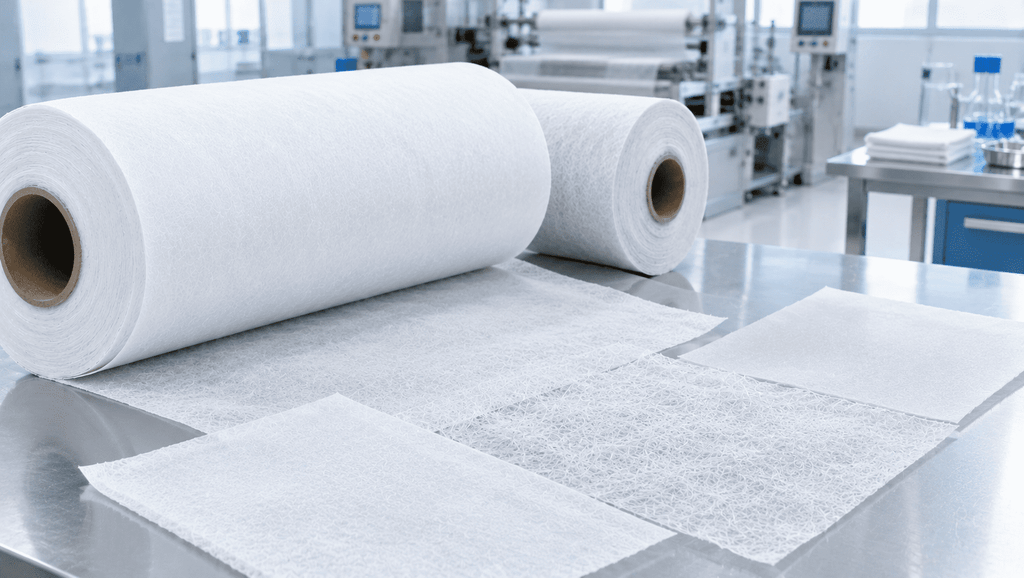 How to Choose Nonwoven Filter Media: GSM, Fiber Structure, and Performance Requirements 1 white nonwoven filter media rolls compressed